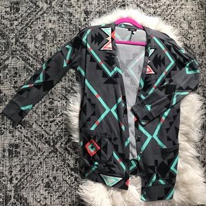 Geometric tribal print cardigan